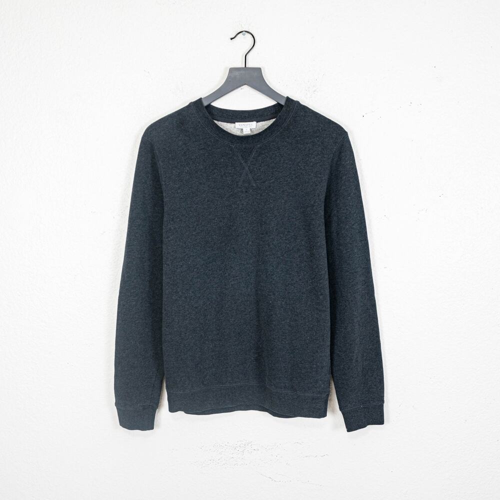 Sunspel Loopback Sweatshirt crewneck 100% cotton dark gray size Small